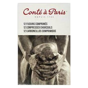 CONTÉ compressed charcoal box of 12 assorted