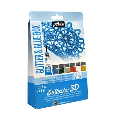 Setacolor 3D glue and glitter powder set