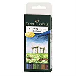 Set of 6 Artist pen Pitt - color for landscape
