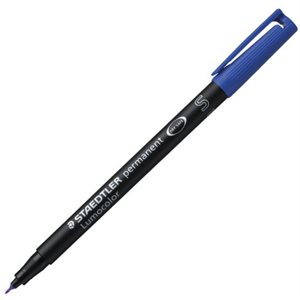 Permanent blue Lumocolor marker 0.4mm 