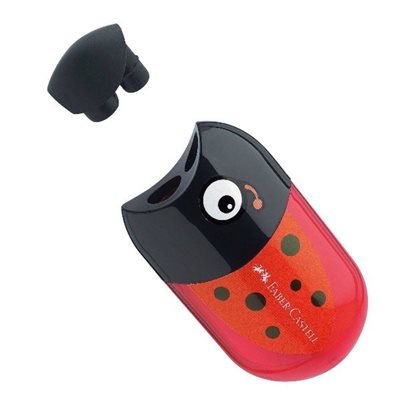 Eraser-sharpener ladybug black beak