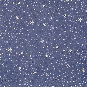 papier imprimé déco 24''x32'' bleu étoiles argentées